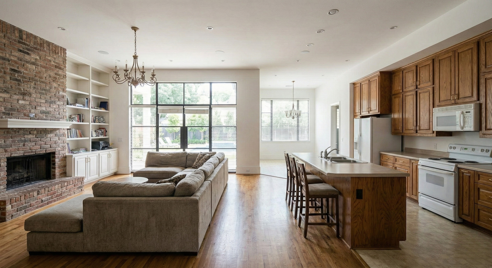 house before luxury style after Full Home living room and kitchen Renovation