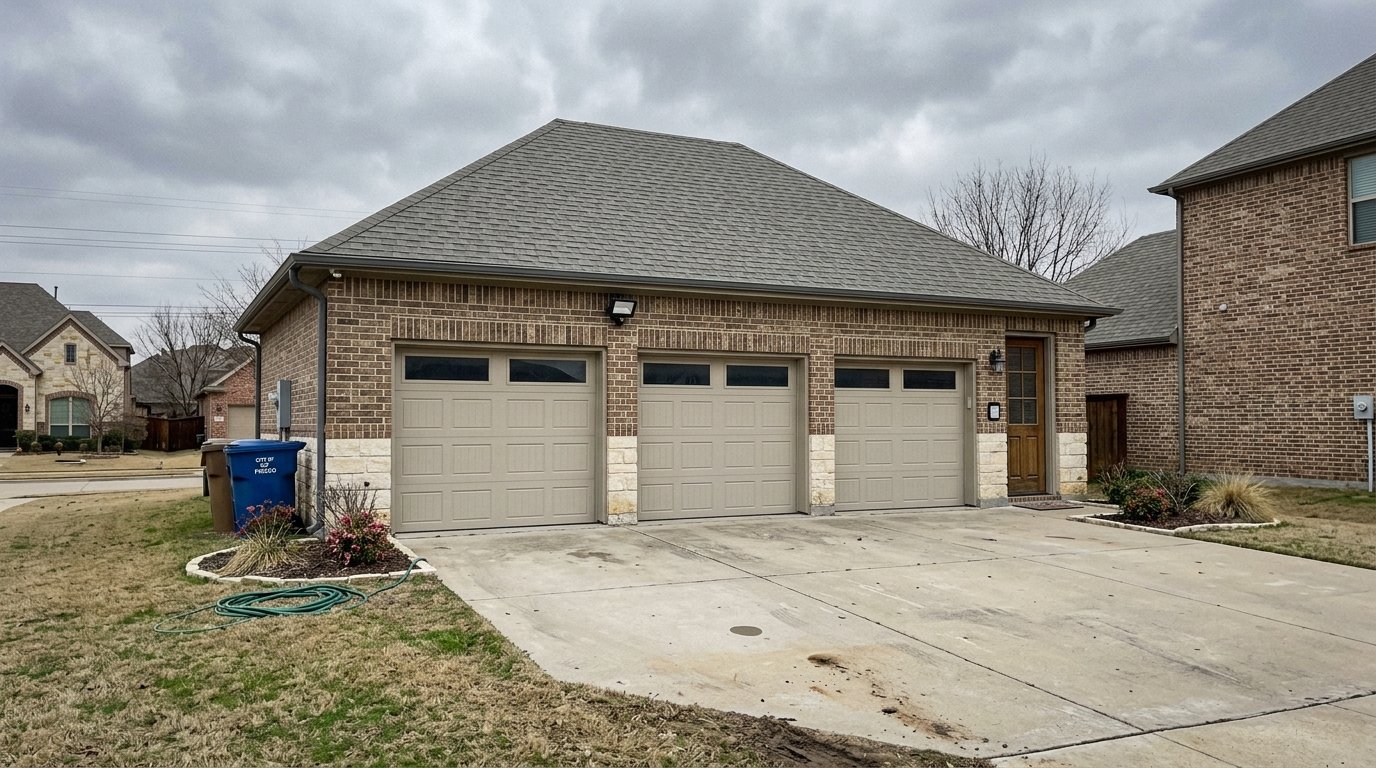 3-car detached garage, DFW