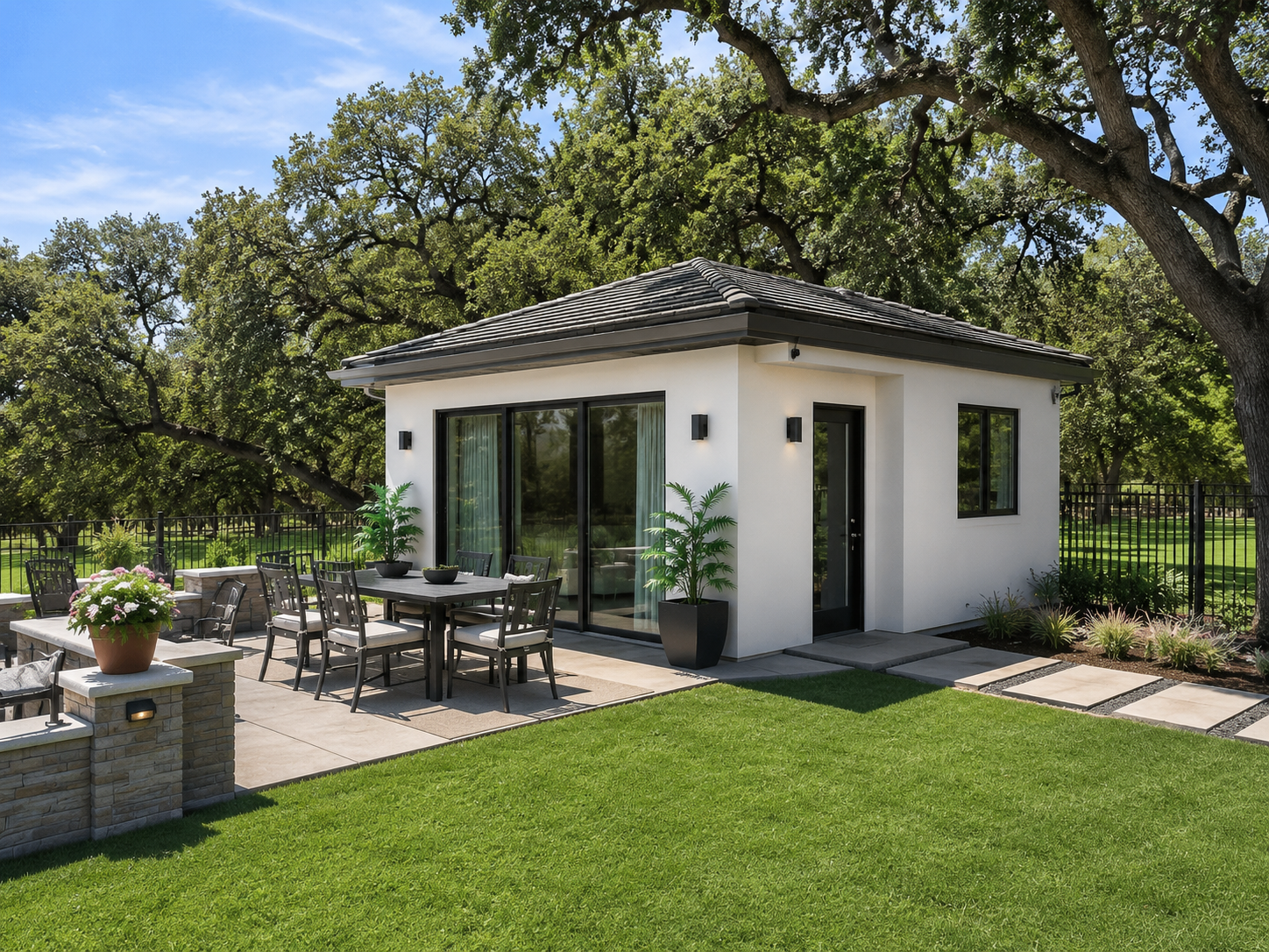 Finished detached backyard casita with a patio in Dallas-Fort Worth by UHS Remodeling
