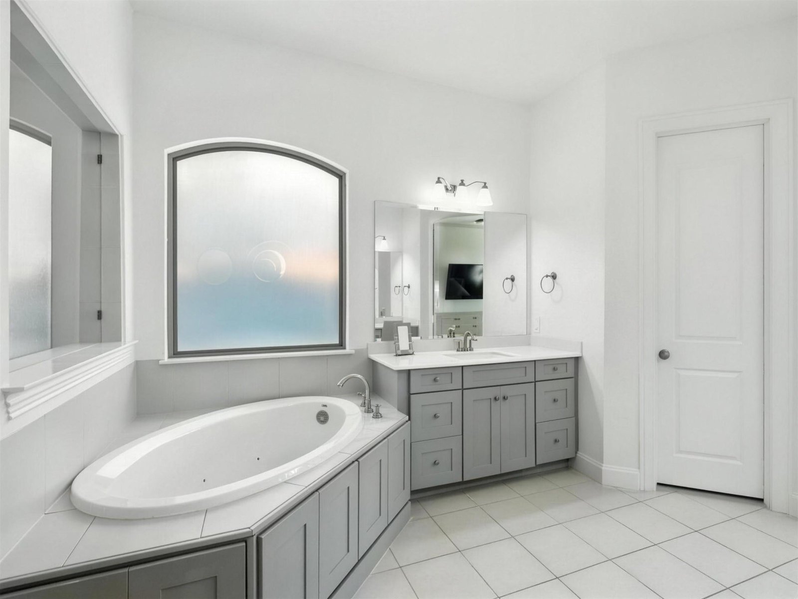 Bathroom remodel in Little Elm, TX — corner jetted tub — UHS Remodeling project
