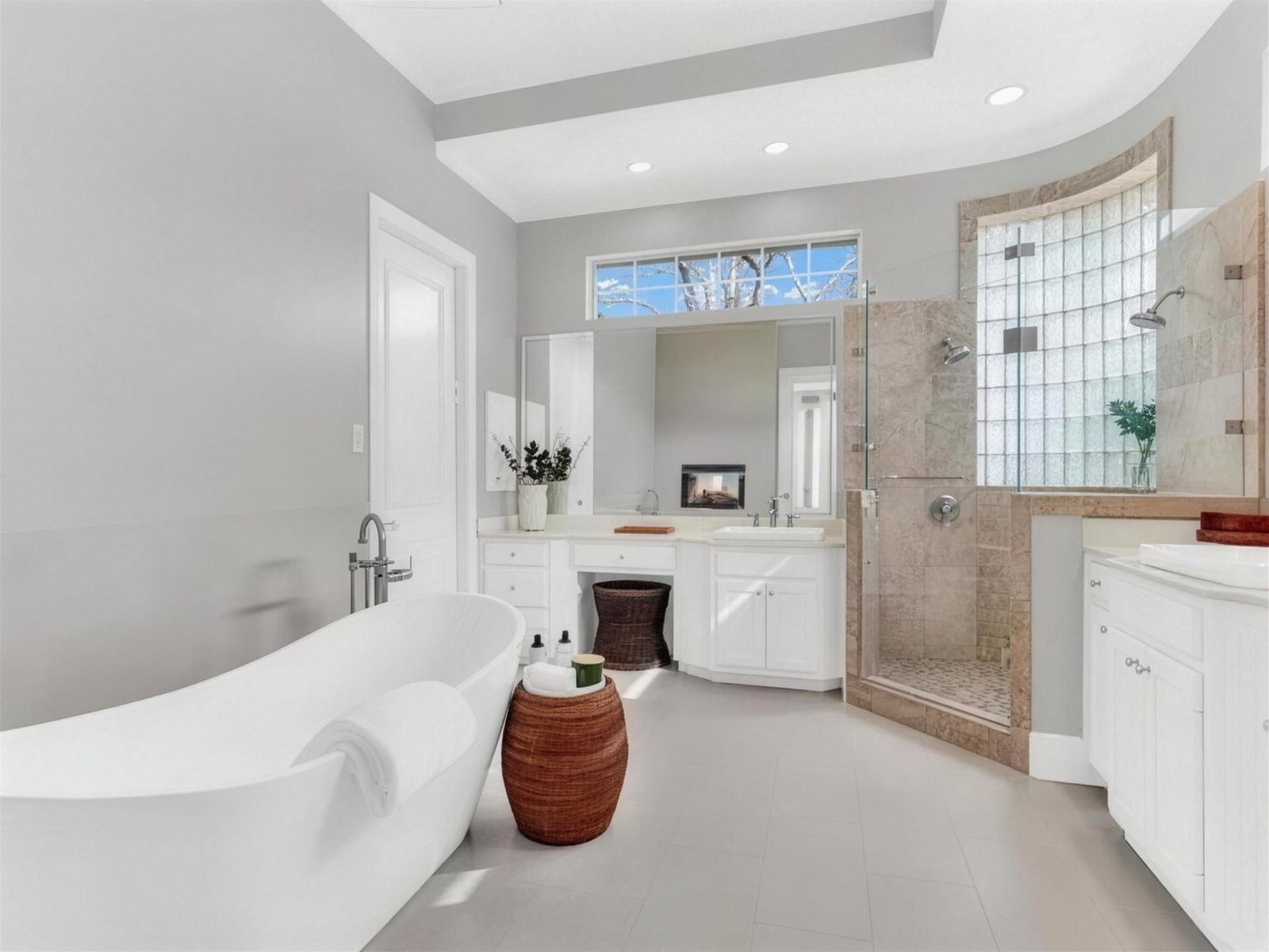 Bathroom remodel in Murphy, TX — freestanding tub walk in shower — UHS Remodeling project
