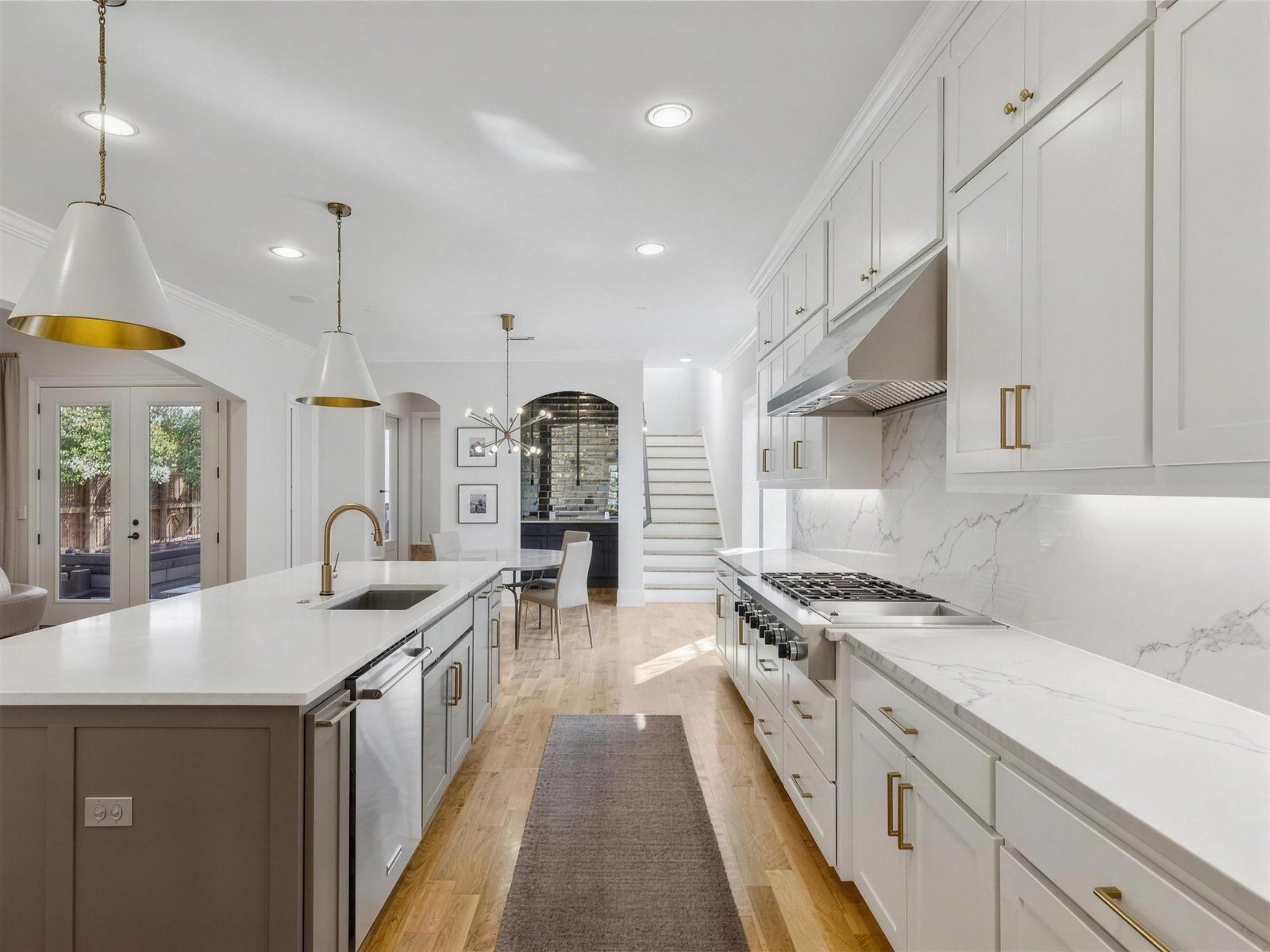 Kitchen remodel in University Park, TX — long island gold hardware — UHS Remodeling project